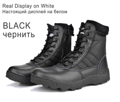 Botas de combate para hombre, botines tácticos de caña alta (tallas 36-46), calzado de seguridad para trabajo, botas de motociclista.