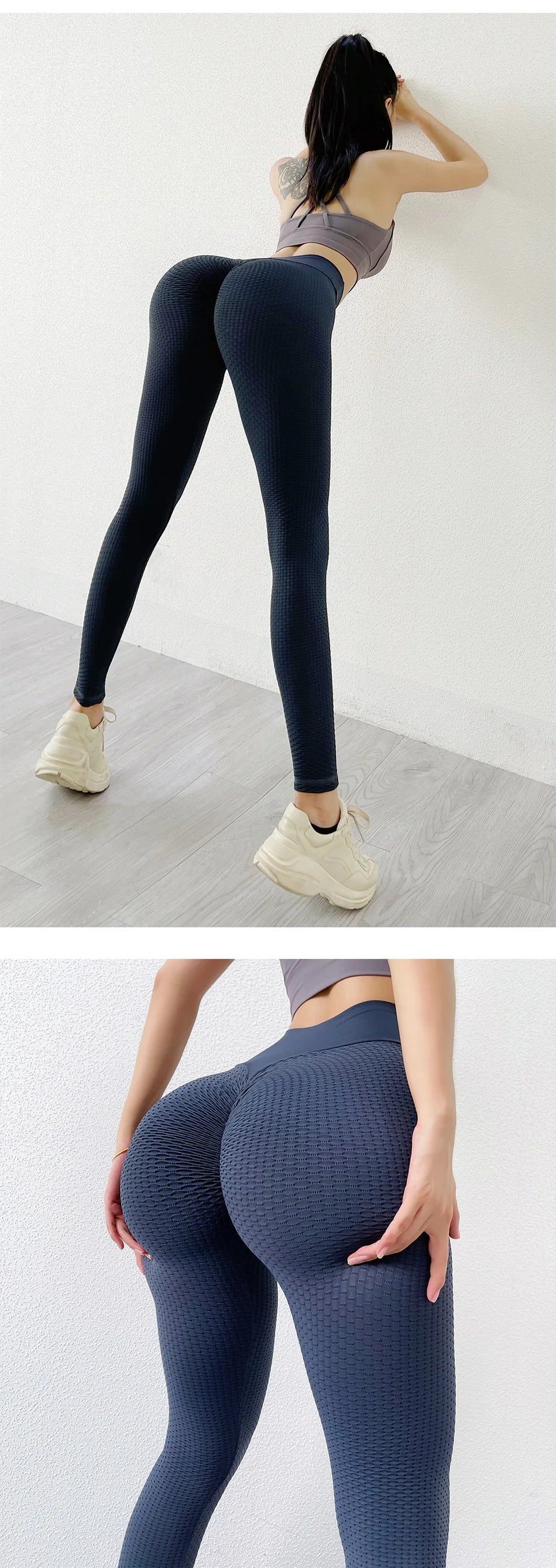 Mallas deportivas INLUMINE Honeycomb para mujer, leggings de yoga, pantalones gruesos, medias de cintura alta, muy elásticas, sin costuras, para gimnasio, efecto push-up.