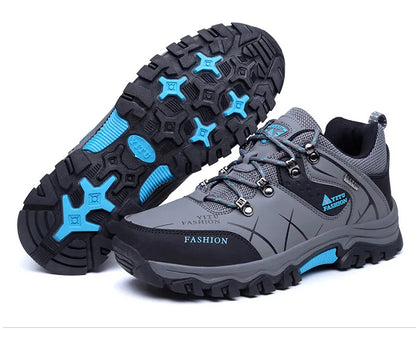 Botas de nieve de invierno para hombre, impermeables, de cuero, muy cálidas, para exteriores, senderismo, trabajo, talla 39-47