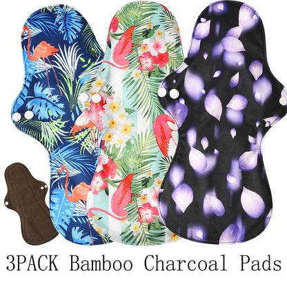 3 compresas menstruales reutilizables de bambú orgánico extragrandes, compresas para flujo abundante, lavables, para mamás, para uso nocturno.
