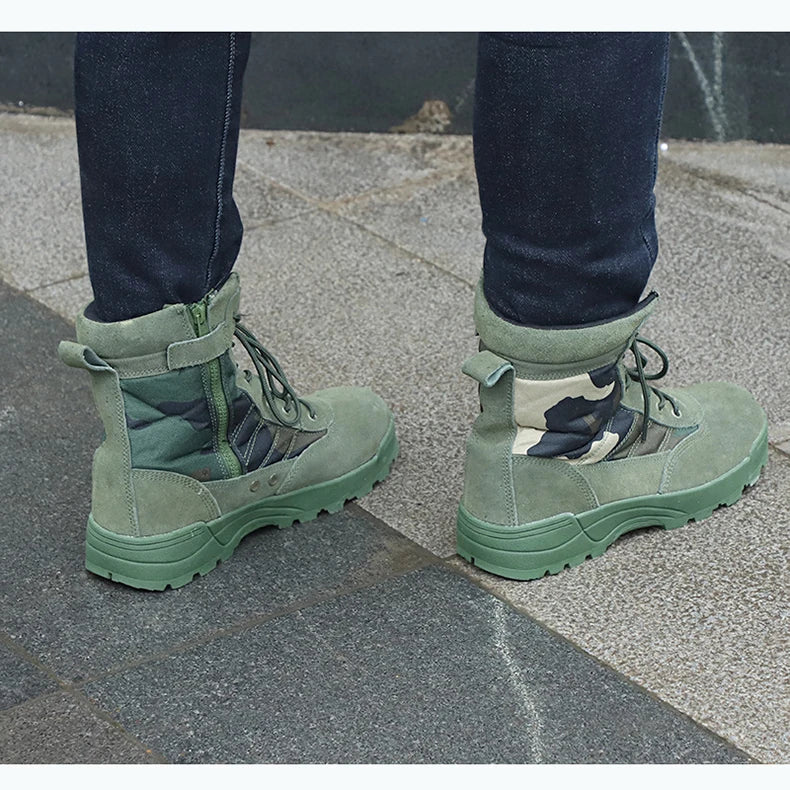Botas de combate para hombre, botines tácticos de caña alta (tallas 36-46), calzado de seguridad para trabajo, botas de motociclista.