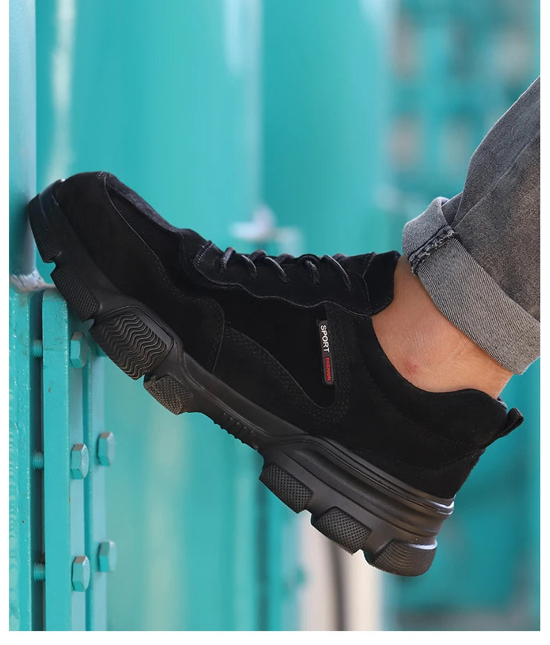 Work Safety Shoes Men Slip On Lightweight Steel Toe Shoes Women Indestructible Anti-puncture Work Shoes Men Sneakers