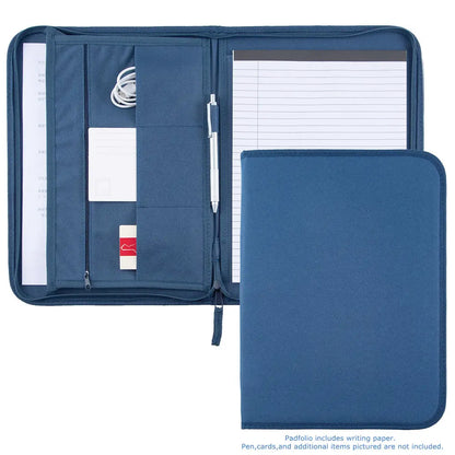 Carpeta organizadora de documentos para conferencias, oficina, negocios, tamaño A4, color negro, de tela Oxford, tipo portafolios.