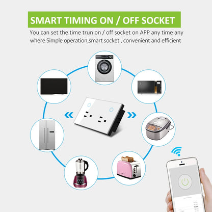 Enchufe inteligente de pared Melery WIFI Tuya (enchufe eléctrico estadounidense) con monitor de potencia, interruptor táctil, control remoto por voz mediante aplicación, compatible con Alexa y Google Home.