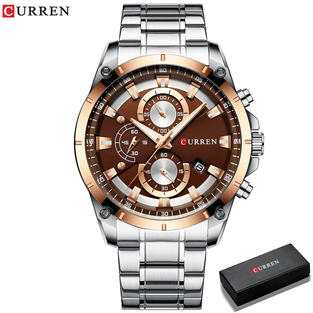 Relojes de oro para hombre, marca superior de lujo CURREN, reloj de pulsera de cuarzo, reloj de negocios deportivo e informal de moda, reloj para hombre, reloj para hombres