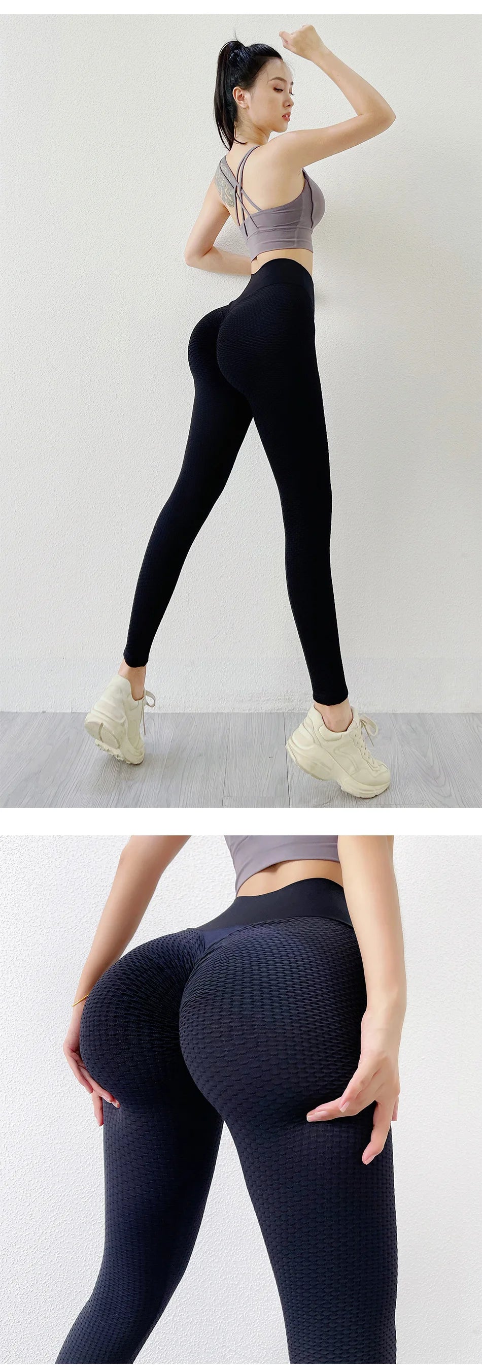 Mallas deportivas INLUMINE Honeycomb para mujer, leggings de yoga, pantalones gruesos, medias de cintura alta, muy elásticas, sin costuras, para gimnasio, efecto push-up.