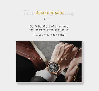 Nuevos relojes LIGE para hombre, marca superior de lujo, reloj de pulsera para hombre, reloj de cuarzo de cuero, reloj deportivo resistente al agua para hombre, reloj Masculino