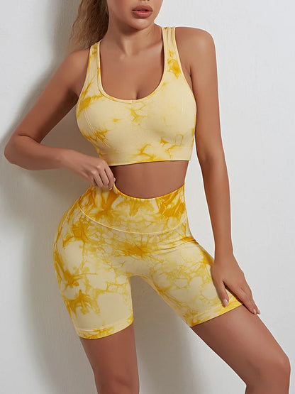 Conjunto de 2 piezas de yoga y gimnasio para mujer, con sujetador deportivo y camiseta de manga larga, leggings con cintura alta, chándal deportivo de moda para niñas.