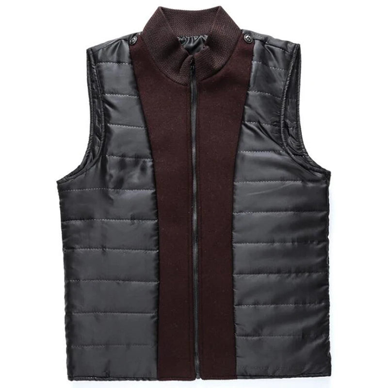 Woolen Coat Men Winter Windbreaker Long Thick Wool Jackets abrigo hombre Man Stand Collar Single Breasted With Vest Woolen Coats