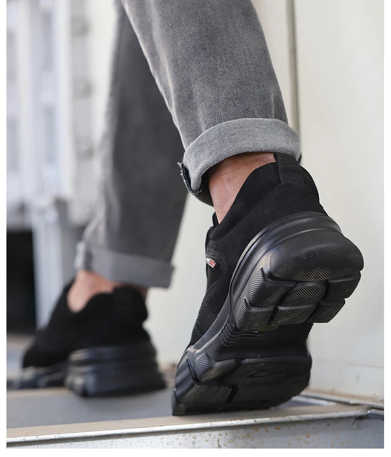 Work Safety Shoes Men Slip On Lightweight Steel Toe Shoes Women Indestructible Anti-puncture Work Shoes Men Sneakers