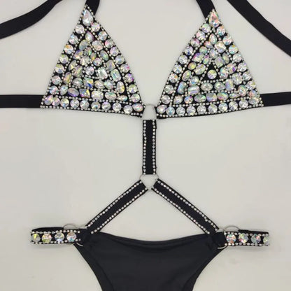 Bikini de diamantes sexy para mujer, traje de baño con cristales y diamantes de imitación para vacaciones en Venus 2020