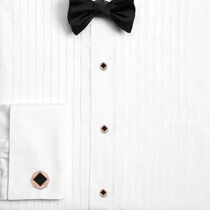 Gemelos y tachuelas de acrílico para hombre, accesorios de joyería para camisa de esmoquin, bodas, fiestas y reuniones, regalo para él con caja de regalo.