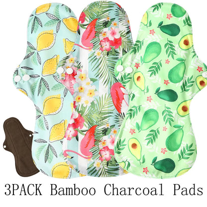 3 compresas menstruales reutilizables de bambú orgánico extragrandes, compresas para flujo abundante, lavables, para mamás, para uso nocturno.
