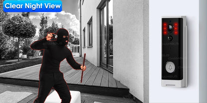 Videoportero Tuya WiFi 1080P HD con batería, visión nocturna, seguridad y control por app (Alexa, Google).