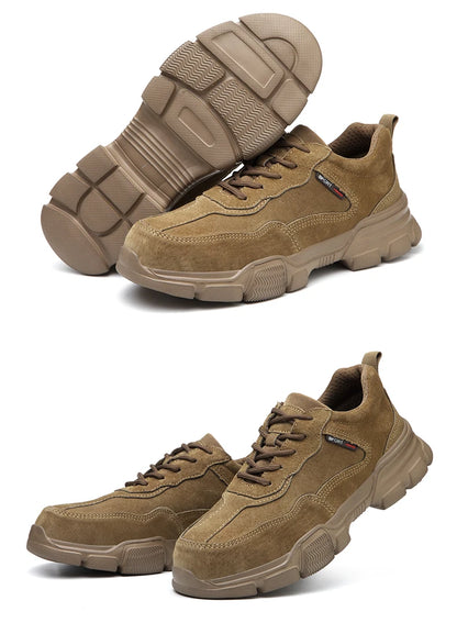 Work Safety Shoes Men Slip On Lightweight Steel Toe Shoes Women Indestructible Anti-puncture Work Shoes Men Sneakers