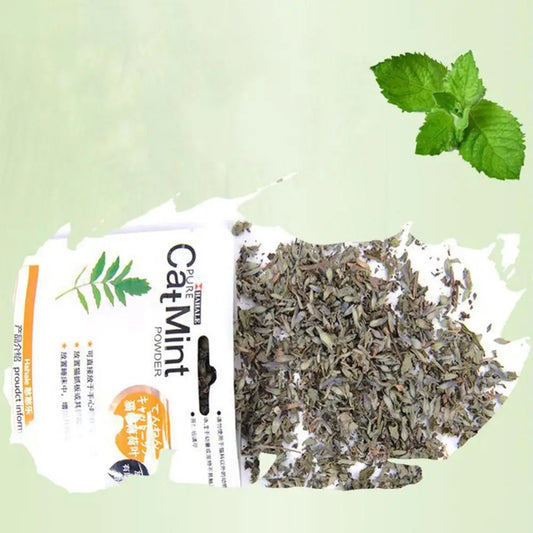 Polvo de menta natural para gatos (5 g/paquete) - Golosinas con sabor a hierba gatera para limpiar la boca de los gatitos