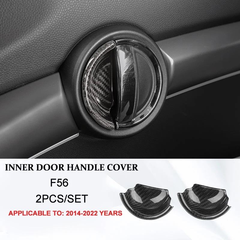 Accesorios interiores de coche para Mini Cooper F54 F55 F56 F57 F60, fibra de carbono auténtica, pegatina decorativa, pieza protectora para coche.