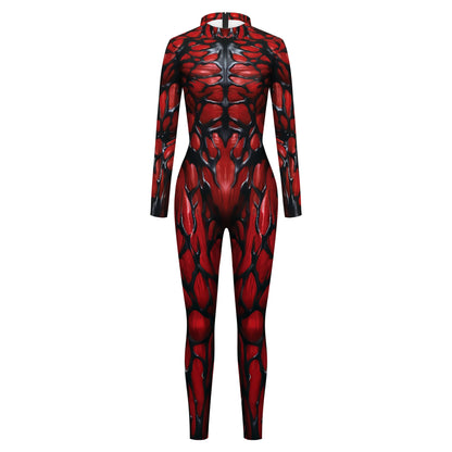 Color Cosplayer Halloween Skeleton Printed Jumpsuits Women Halloween Performance Outfits Party Cosplay Costume Zentai Fitness