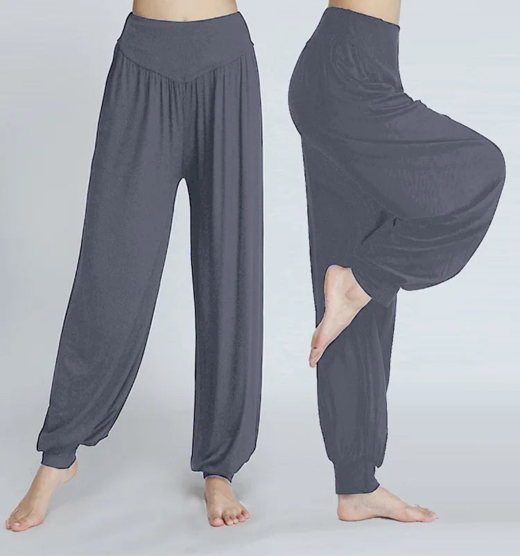 Pantalones de yoga para mujer, pantalones deportivos de talla grande para mujer, leggings de yoga, pantalones bombachos coloridos, pantalones de baile, yoga y taichí, pantalones de modal para mujer.