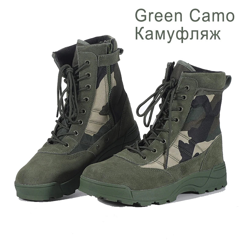 Botas de combate para hombre, botines tácticos de caña alta (tallas 36-46), calzado de seguridad para trabajo, botas de motociclista.