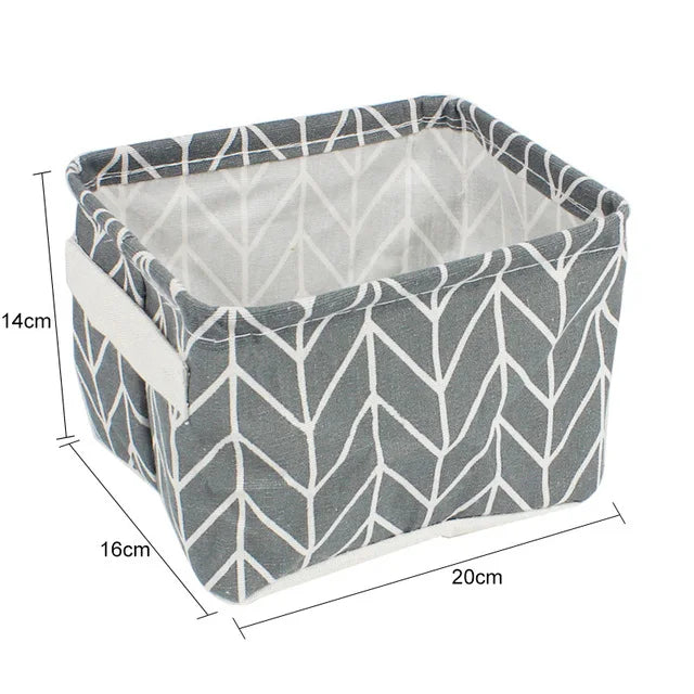 Organizador de almacenamiento de ropa interior, papelería de oficina, lino, caja de almacenamiento de escritorio, cesta de almacenamiento impermeable para juguetes y artículos diversos, cosméticos