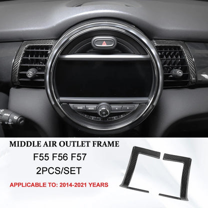 Accesorios interiores de coche para Mini Cooper F54 F55 F56 F57 F60, fibra de carbono auténtica, pegatina decorativa, pieza protectora para coche.