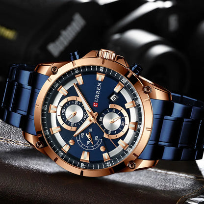 Relojes de oro para hombre, marca superior de lujo CURREN, reloj de pulsera de cuarzo, reloj de negocios deportivo e informal de moda, reloj para hombre, reloj para hombres