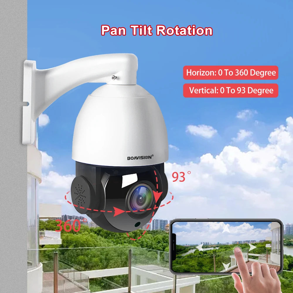 Cámara IP domo de alta velocidad para exteriores, zoom 30x, PoE, PTZ, 4K, 8MP, 5MP, audio H.265, visión nocturna, 80 m, compatible con protocolo Hikvision.