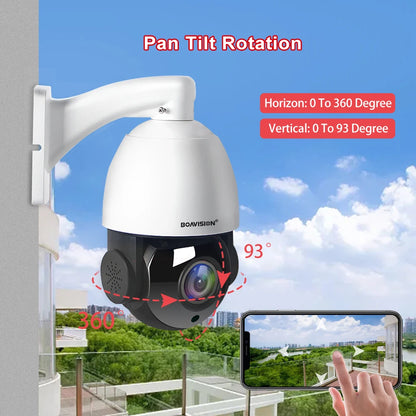 Cámara IP domo de alta velocidad para exteriores, zoom 30x, PoE, PTZ, 4K, 8MP, 5MP, audio H.265, visión nocturna, 80 m, compatible con protocolo Hikvision.