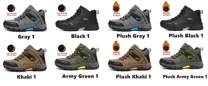 Botas de nieve de invierno para hombre, impermeables, de cuero, muy cálidas, para exteriores, senderismo, trabajo, talla 39-47