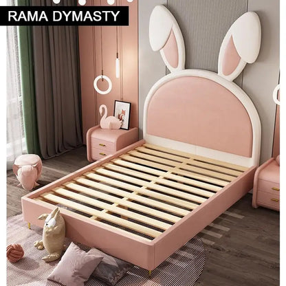 Camas para niños Camas de animales Dormitorio para niñas Muebles Marco de madera maciza Cama para niñas Chambre bebe Camas suaves Camas de conejo