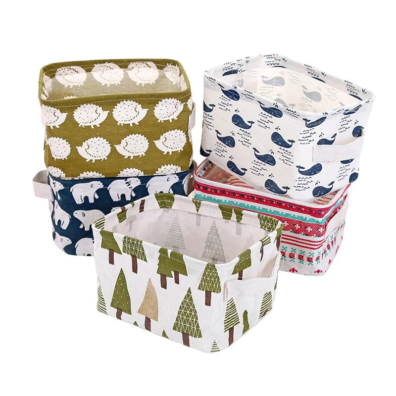 Organizador de almacenamiento de ropa interior, papelería de oficina, lino, caja de almacenamiento de escritorio, cesta de almacenamiento impermeable para juguetes y artículos diversos, cosméticos