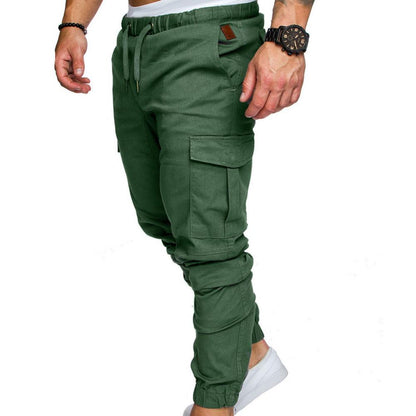 Sweatpants  Streetwear Trousers Men's Pants Waist Drawstring Ankle Tied Skinny Cargo Pants Men Casual Solid Color Pants