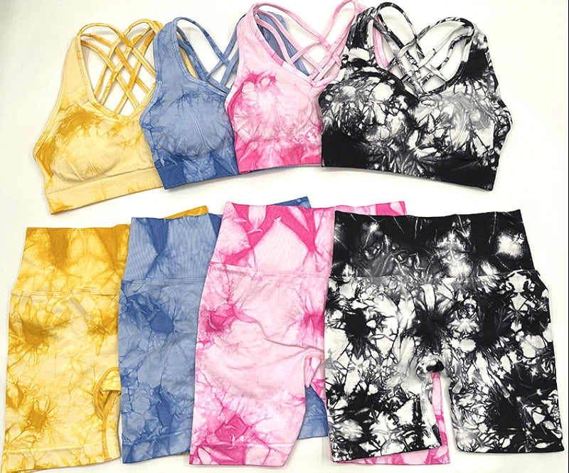 Conjunto de 2 piezas de yoga y gimnasio para mujer, con sujetador deportivo y camiseta de manga larga, leggings con cintura alta, chándal deportivo de moda para niñas.