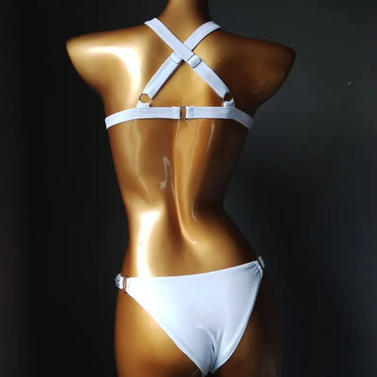 Bikini de diamantes sexy para mujer, traje de baño con cristales y diamantes de imitación para vacaciones en Venus 2020