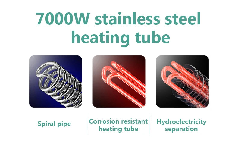 Calentador de agua eléctrico termostático DMWD de 7000 W con control remoto. Calentador instantáneo, resistente al agua y sin tanque, ideal para ducha o bañera.