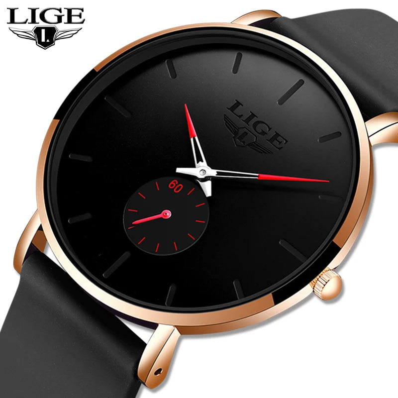 LIGE 2023 - Nuevos relojes deportivos de moda para hombre, de marca superior, de lujo, resistentes al agua, sencillos, ultrafinos, de cuarzo, Masculino