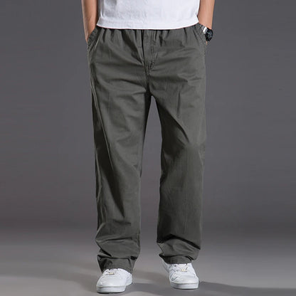 Pantalones cargo casuales de algodón para hombre, con bolsillos, corte recto y holgado, elásticos, ideales para el trabajo. Talla 6XL.