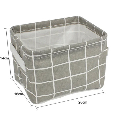 Organizador de almacenamiento de ropa interior, papelería de oficina, lino, caja de almacenamiento de escritorio, cesta de almacenamiento impermeable para juguetes y artículos diversos, cosméticos