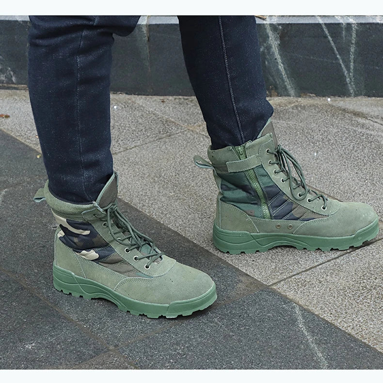 Botas de combate para hombre, botines tácticos de caña alta (tallas 36-46), calzado de seguridad para trabajo, botas de motociclista.