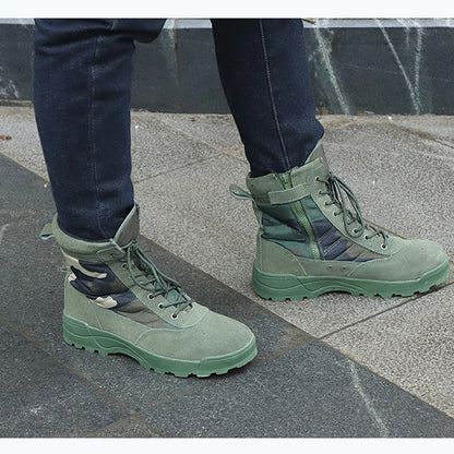 Botas de combate para hombre, botines tácticos de caña alta (tallas 36-46), calzado de seguridad para trabajo, botas de motociclista.