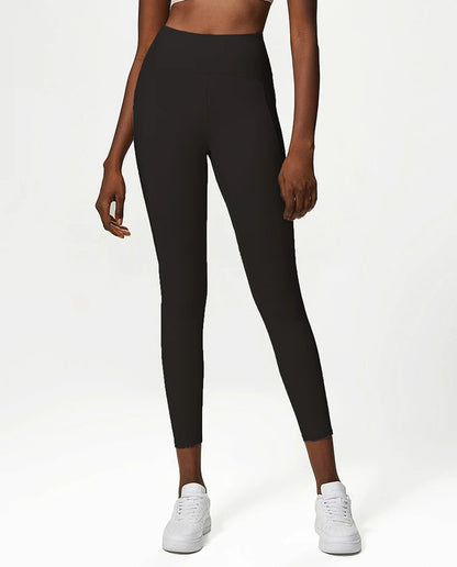 Pantalones de yoga para mujer, sensación de desnudez, alta elasticidad, nailon, cintura alta, leggings deportivos, realce, para correr, gimnasio, ropa deportiva femenina.