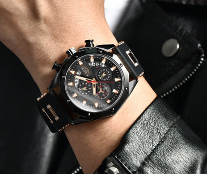 LIGE 2024 - Nuevos relojes de moda para hombre, marca superior de lujo, reloj deportivo de silicona, reloj de cuarzo con fecha, reloj de pulsera resistente al agua, cronógrafo