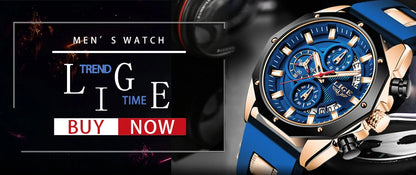 LIGE 2024 - Nuevos relojes de moda para hombre, marca superior de lujo, reloj deportivo de silicona, reloj de cuarzo con fecha, reloj de pulsera resistente al agua, cronógrafo