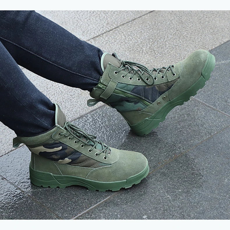 Botas de combate para hombre, botines tácticos de caña alta (tallas 36-46), calzado de seguridad para trabajo, botas de motociclista.