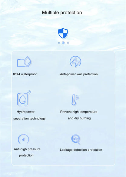 Calentador de agua eléctrico, ducha eléctrica, calentamiento rápido, máquina de CC para el hogar (cocina, baño), agua caliente ilimitada, control remoto