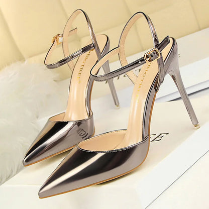 BIGTREE Shoes Fashion High Heels Shoes Patent Leather Woman Pumps Sexy Women Heels Blue Sliver Stiletto Heels Women Sandals 2025