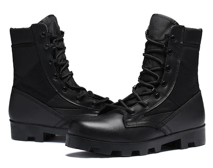 TaoBo 2024 Original Military Leather Boots Size 40-45 Men High Top Tactical Desert Combat Shoes SWAT Army Hiking Boot Zapatos