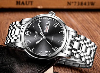 LIGE, nueva marca de lujo, reloj de pulsera de primera moda para negocios y ocio, relojes deportivos impermeables, reloj de cuarzo con calendario, reloj Masculino