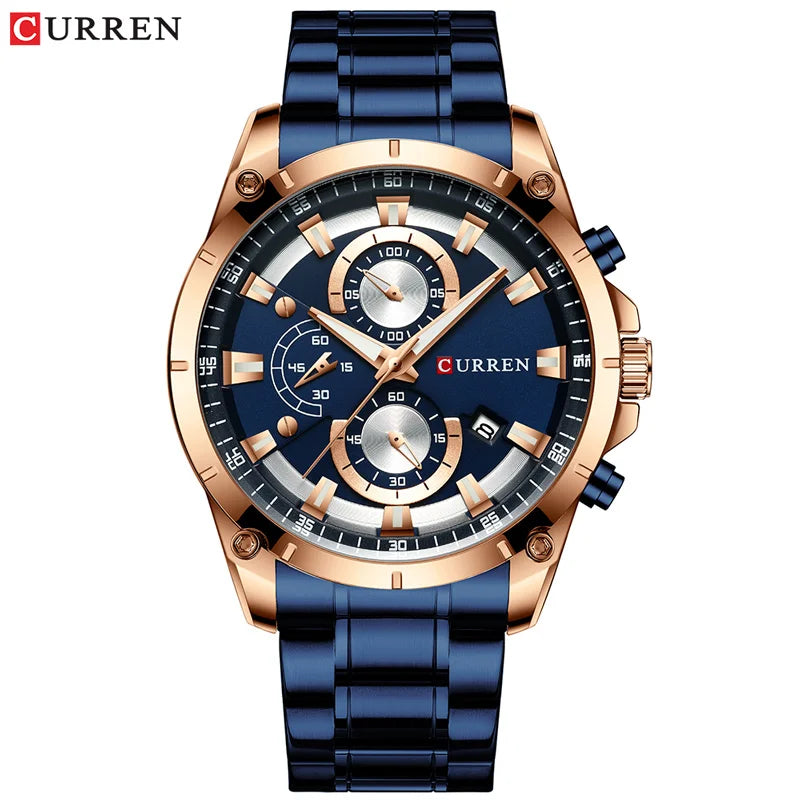 Relojes de oro para hombre, marca superior de lujo CURREN, reloj de pulsera de cuarzo, reloj de negocios deportivo e informal de moda, reloj para hombre, reloj para hombres